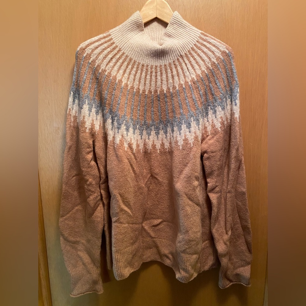 J.Crew women’s mock neck fair isle sweater size XXL